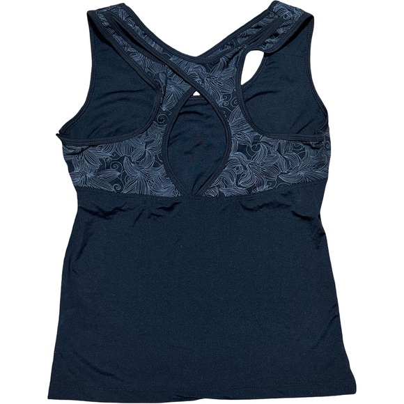 Adidas Black Floral/Damask Print Racerback Performance Tank Top Size M - Picture 6 of 7